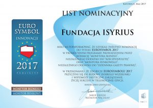 List nominacyjny Isyrius Symbol Innowacji 2017 Euro Symbol